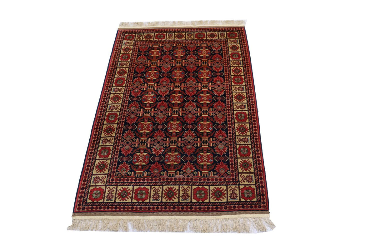 Tapis afghan - 182 x 121 cm - rouge