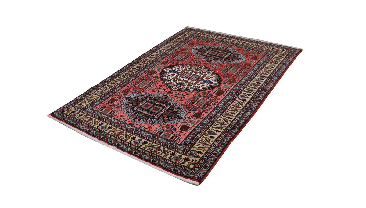 Tapis persan - Nomadic - 182 x 139 cm - saumon