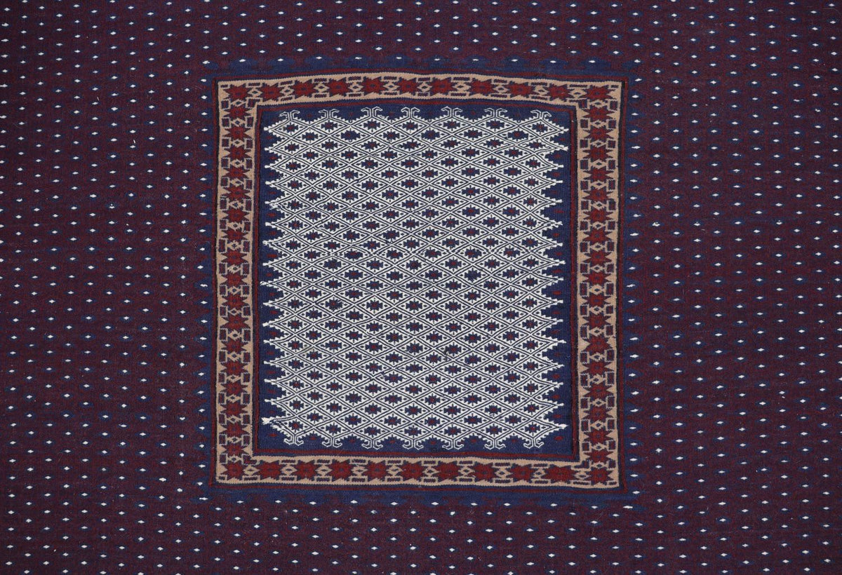 Tapis Kelim - Oriental - 146 x 135 cm - bleu