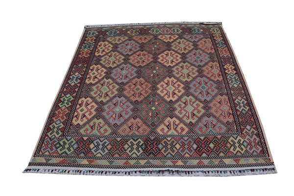 Tapis Kelim - Oriental carré  - 205 x 178 cm - bleu