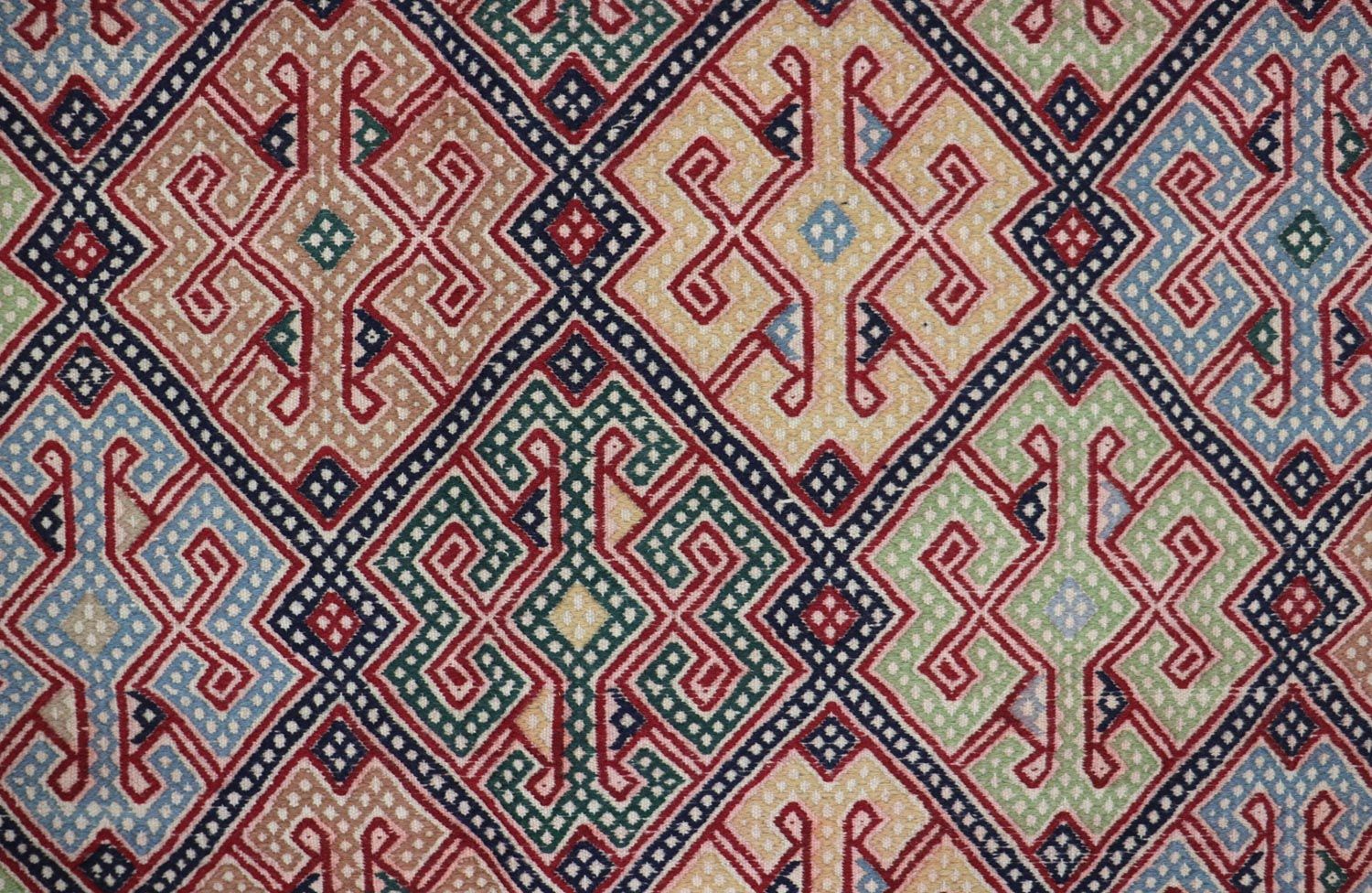 Tapis Kelim - Oriental carré  - 205 x 178 cm - bleu