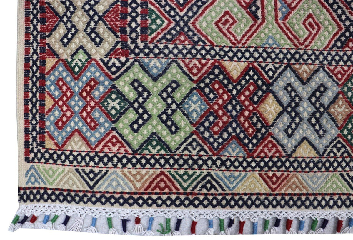 Tapis Kelim - Oriental carré  - 205 x 178 cm - bleu