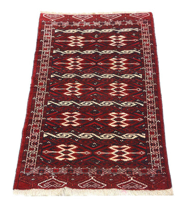Tapis afghan - Boukhara - 165 x 90 cm - rouge foncé