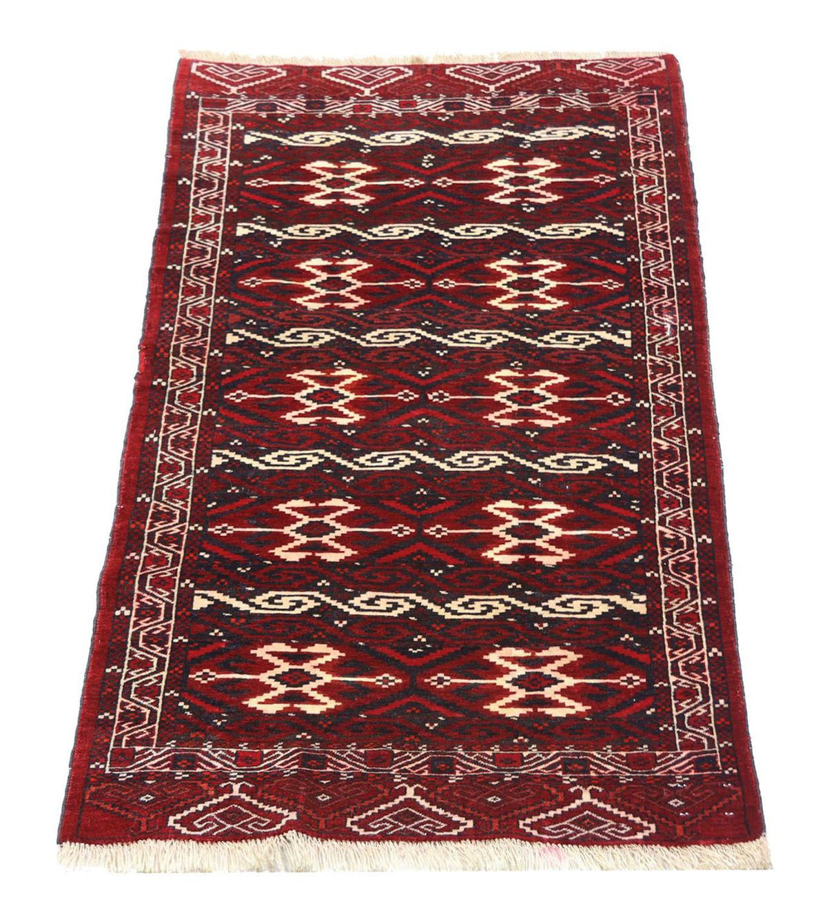 Tapis afghan - Boukhara - 165 x 90 cm - rouge foncé