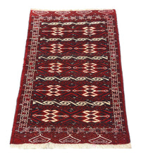 Tapis afghan - Boukhara - 165 x 90 cm - rouge foncé