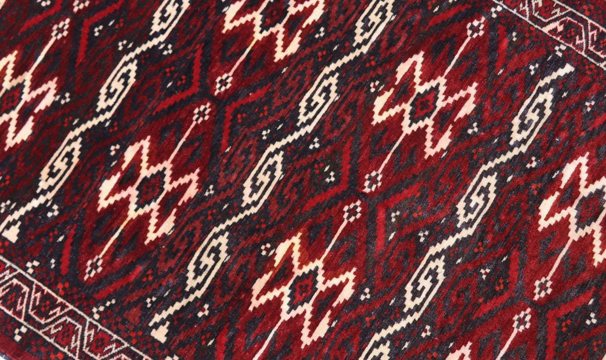 Tapis afghan - Boukhara - 165 x 90 cm - rouge foncé