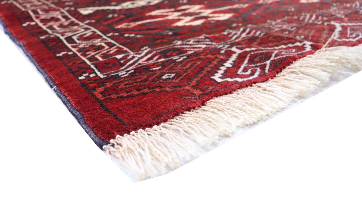 Tapis afghan - Boukhara - 165 x 90 cm - rouge foncé