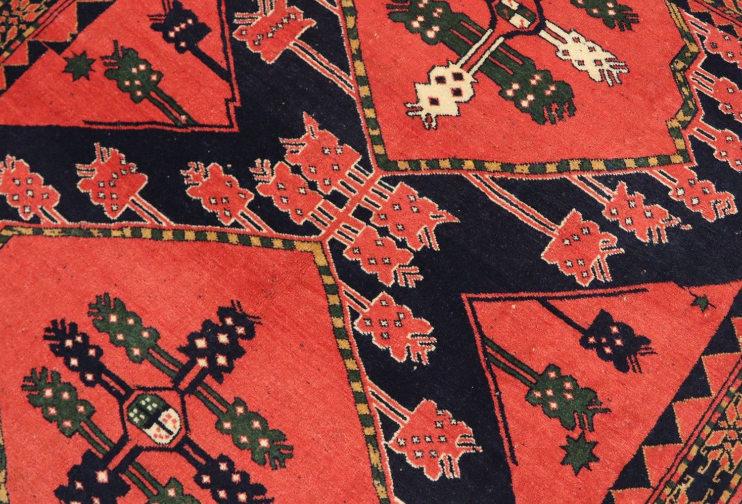 Tapis afghan - 154 x 126 cm - rouge