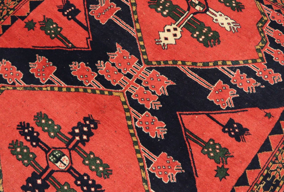 Tapis afghan - 154 x 126 cm - rouge