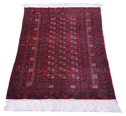 Tapis afghan - 169 x 113 cm - rouge foncé