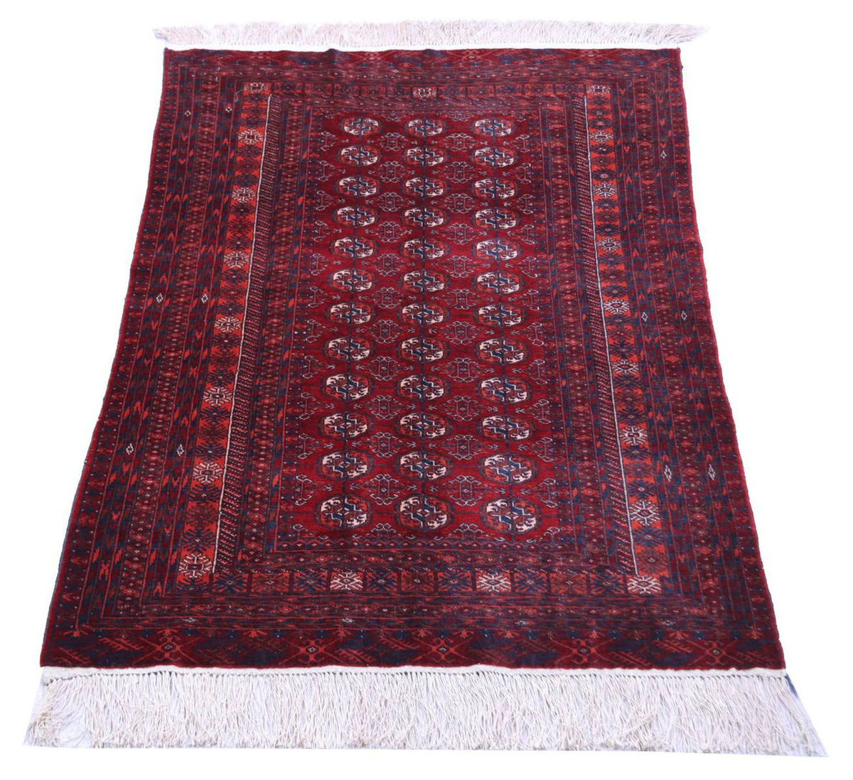 Tapis afghan - 169 x 113 cm - rouge foncé