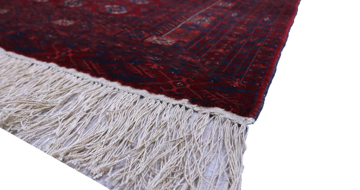 Tapis afghan - 169 x 113 cm - rouge foncé