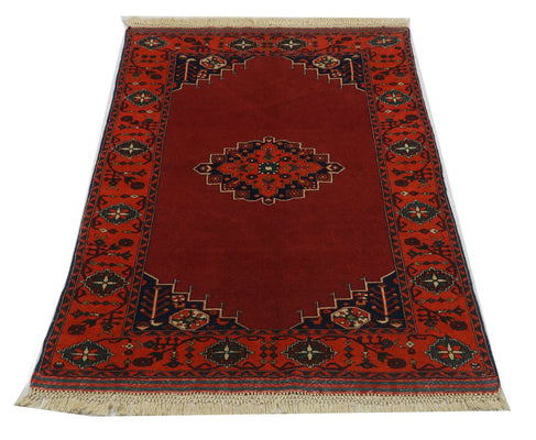 Tapis afghan - 180 x 126 cm - rouge