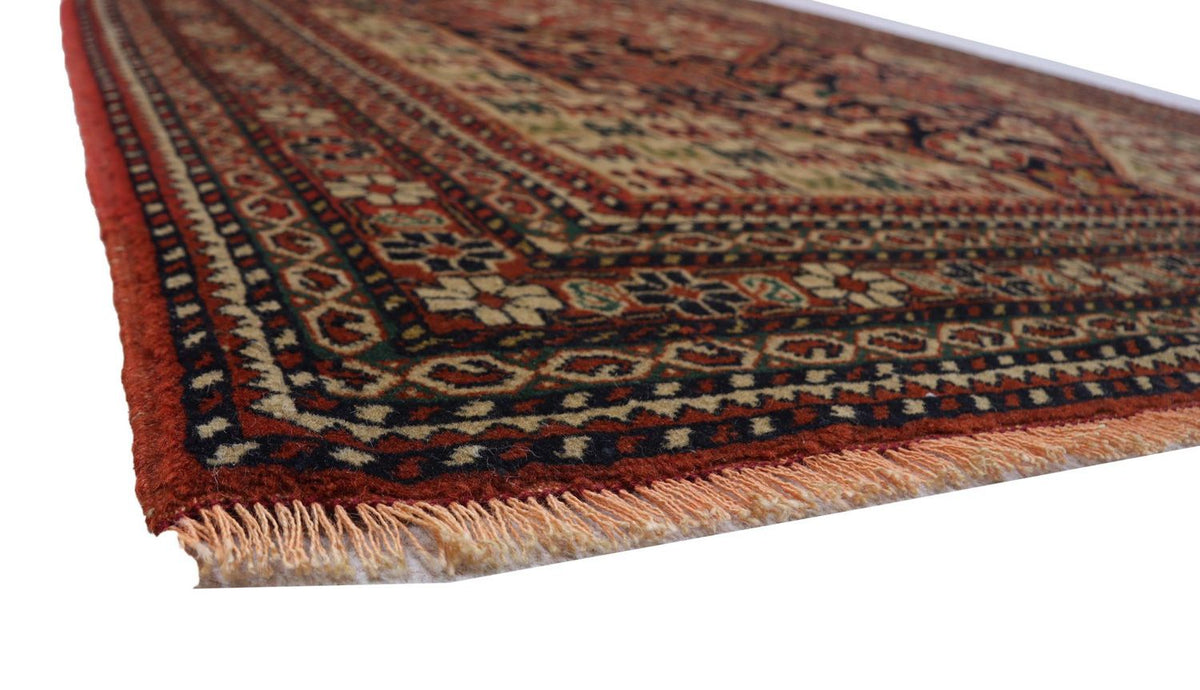 Tapis afghan - 193 x 126 cm - rouge foncé