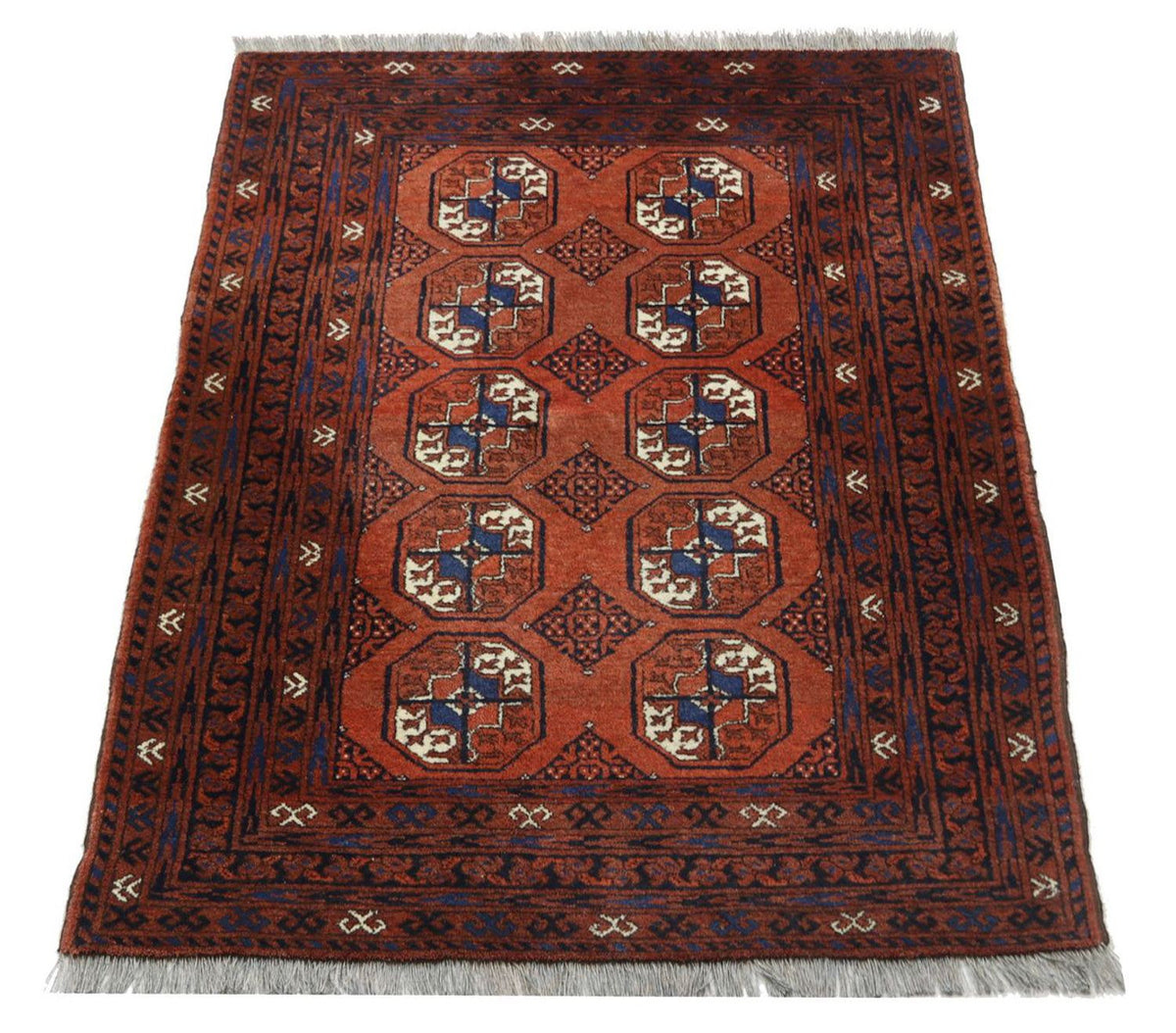 Tapis afghan - 155 x 103 cm - rouge foncé
