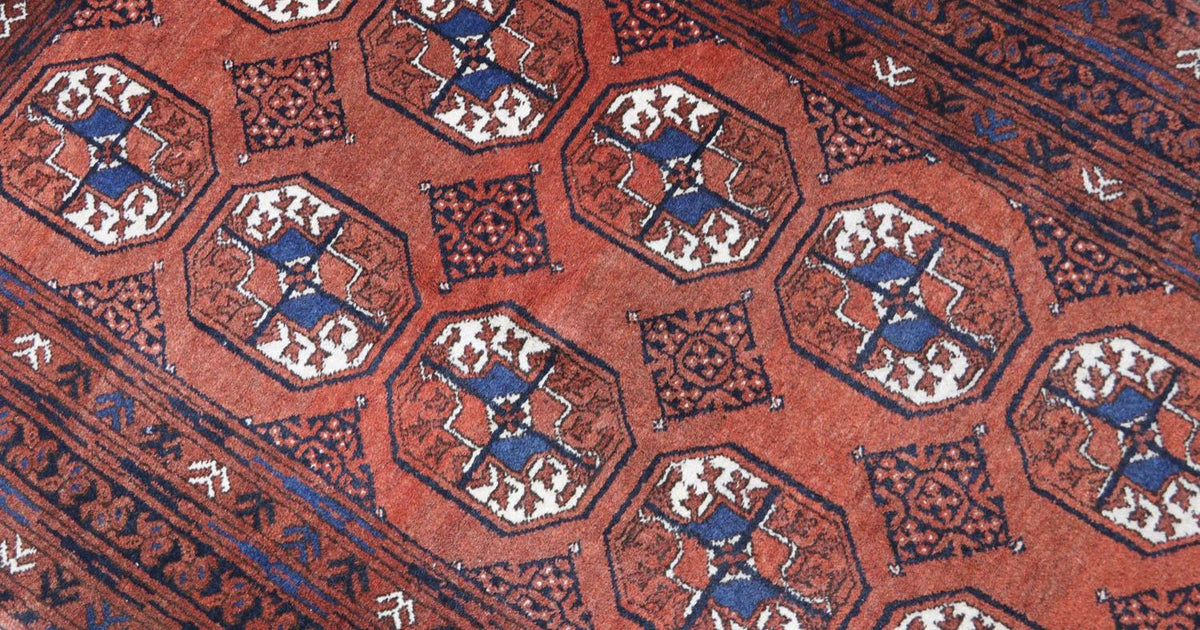 Tapis afghan - 155 x 103 cm - rouge foncé