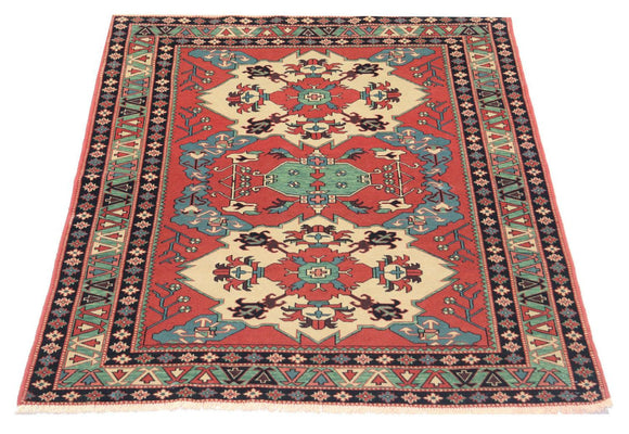 Tapis afghan - 170 x 138 cm - rouge