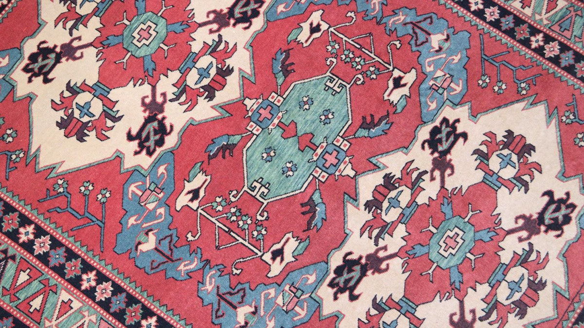 Tapis afghan - 170 x 138 cm - rouge