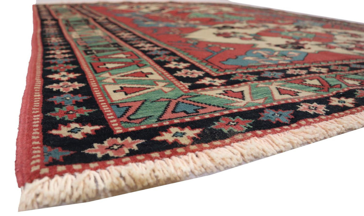 Tapis afghan - 170 x 138 cm - rouge
