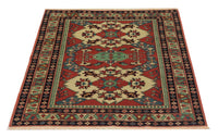 Tapis afghan carré  - 145 x 135 cm - rouge