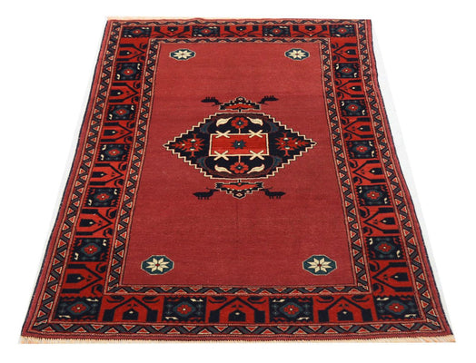 Tapis afghan - 190 x 129 cm - rouge