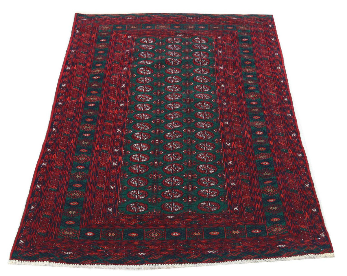Tapis afghan - 189 x 124 cm - rouge foncé