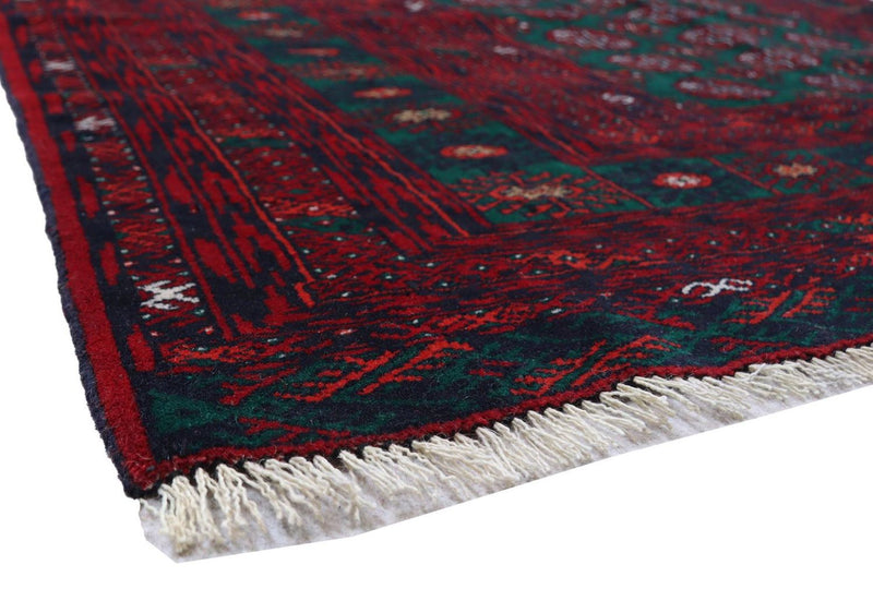 Tapis afghan - 189 x 124 cm - rouge foncé