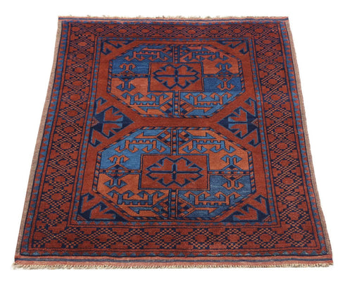 Tapis afghan - 124 x 90 cm - rouge