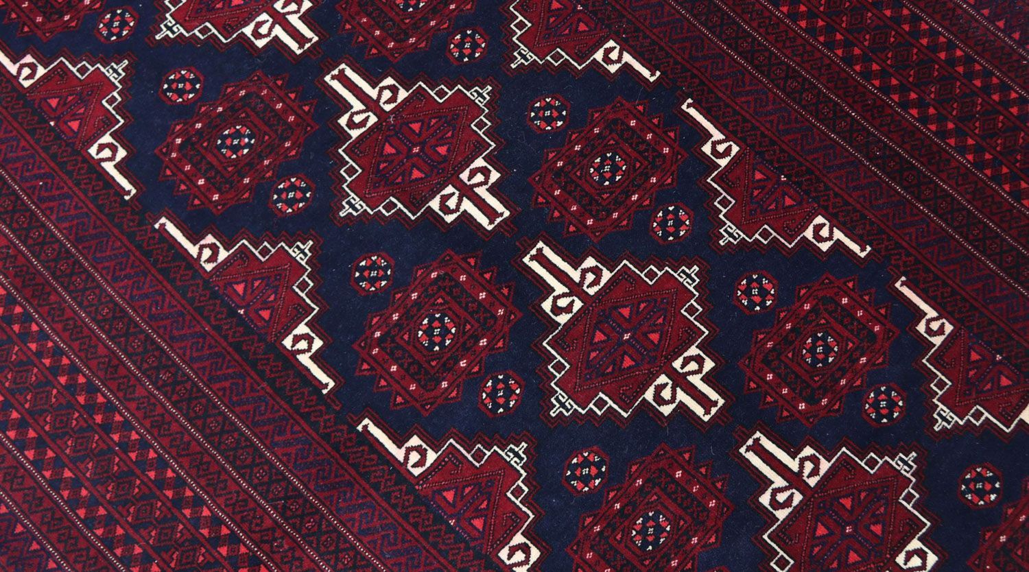 Tapis Belutsch - 205 x 127 cm - rouge foncé