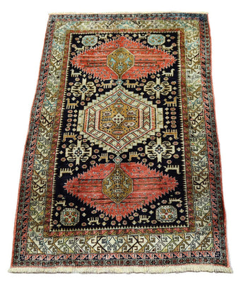 Tapis oriental - 130 x 84 cm - bleu foncé