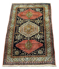 Tapis oriental - 130 x 84 cm - bleu foncé