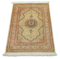 Tapis en soie - Ghom soie - Premium - 150 x 100 cm - beige