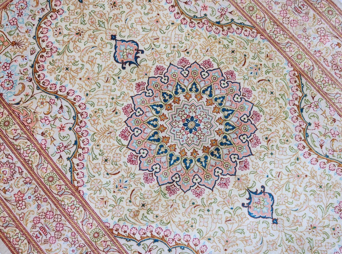 Tapis en soie - Ghom soie - Premium - 150 x 100 cm - beige