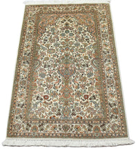 Tapis en soie - Soie du Cachemire - 158 x 96 cm - beige