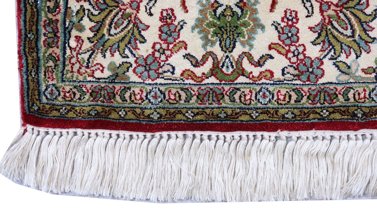Tapis en soie - Soie du Cachemire - 149 x 90 cm - rouge foncé
