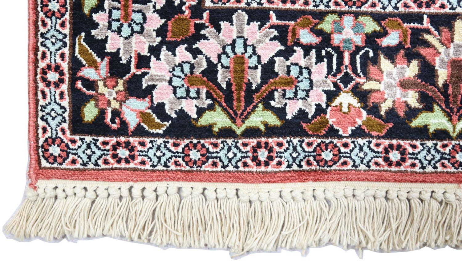 Tapis en soie - Soie du Cachemire - 152 x 91 cm - rouge foncé