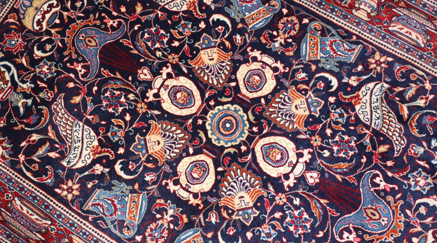 Tapis persan - Classique - 164 x 106 cm - bleu foncé