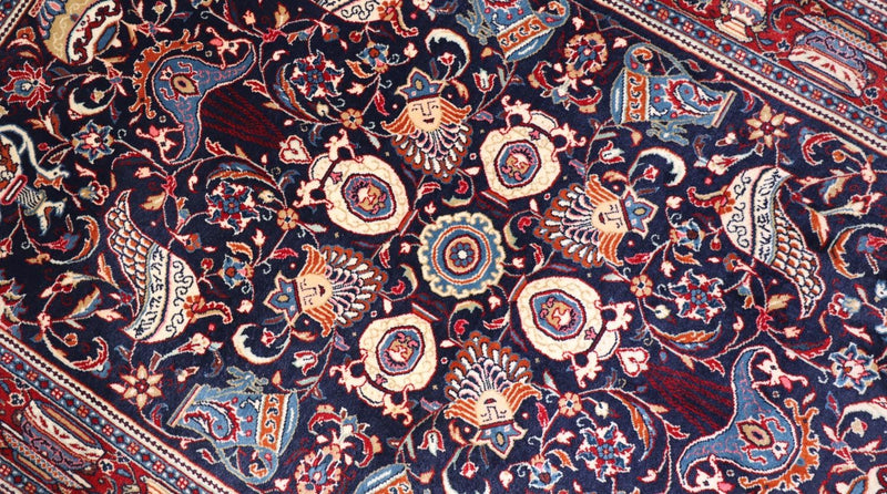Tapis persan - Classique - 164 x 106 cm - bleu foncé