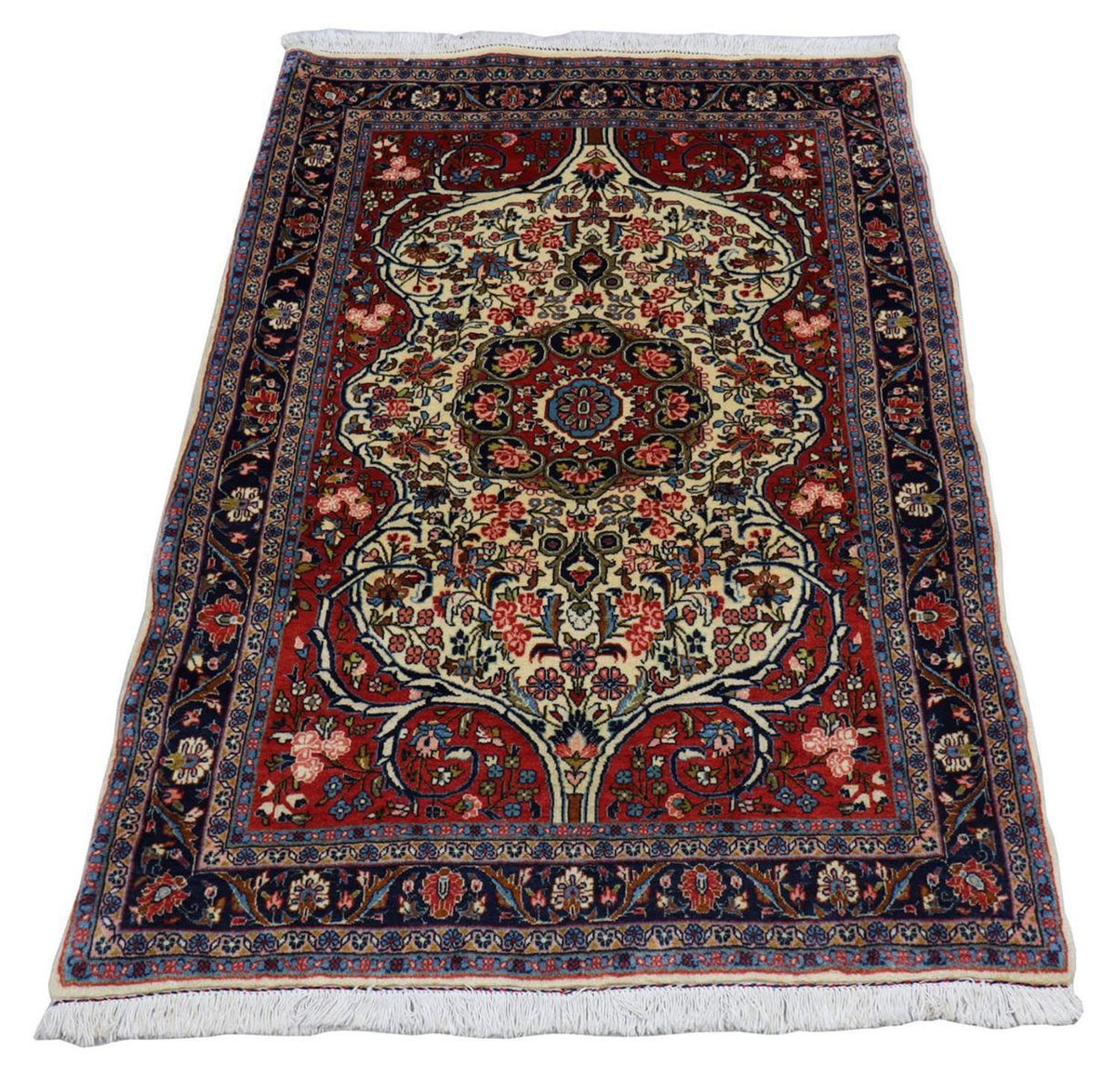 Tapis persan - Bidjar - 155 x 109 cm - bleu foncé