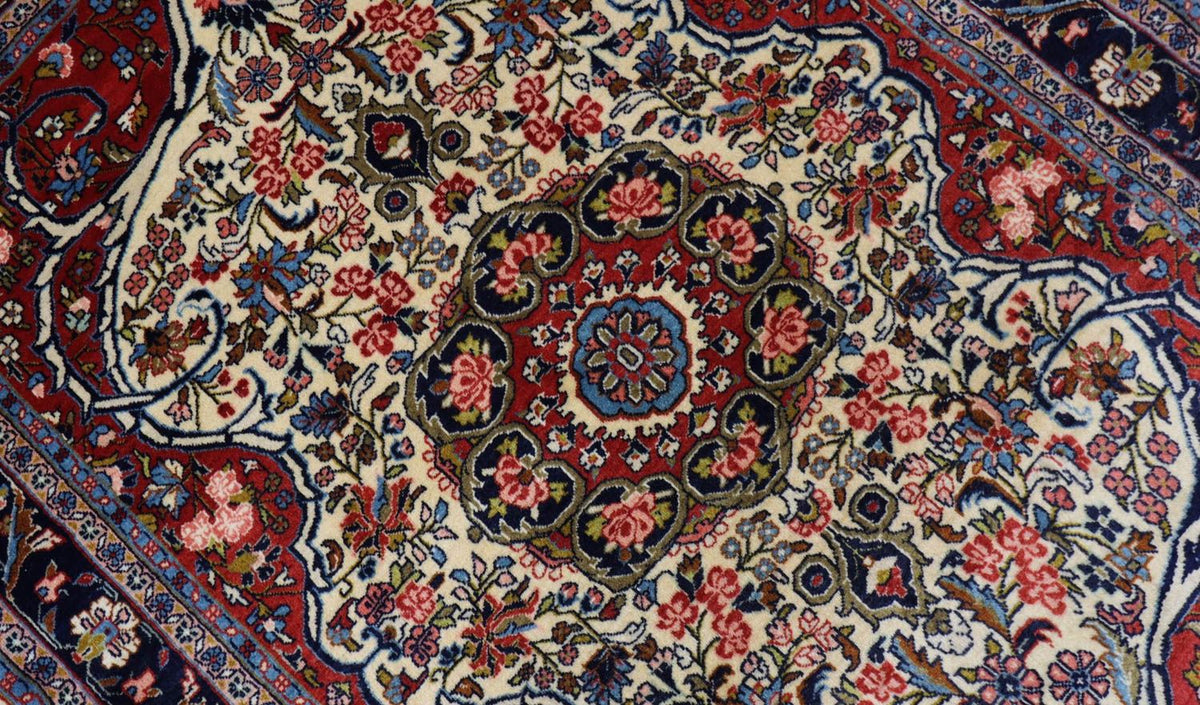 Tapis persan - Bidjar - 155 x 109 cm - bleu foncé