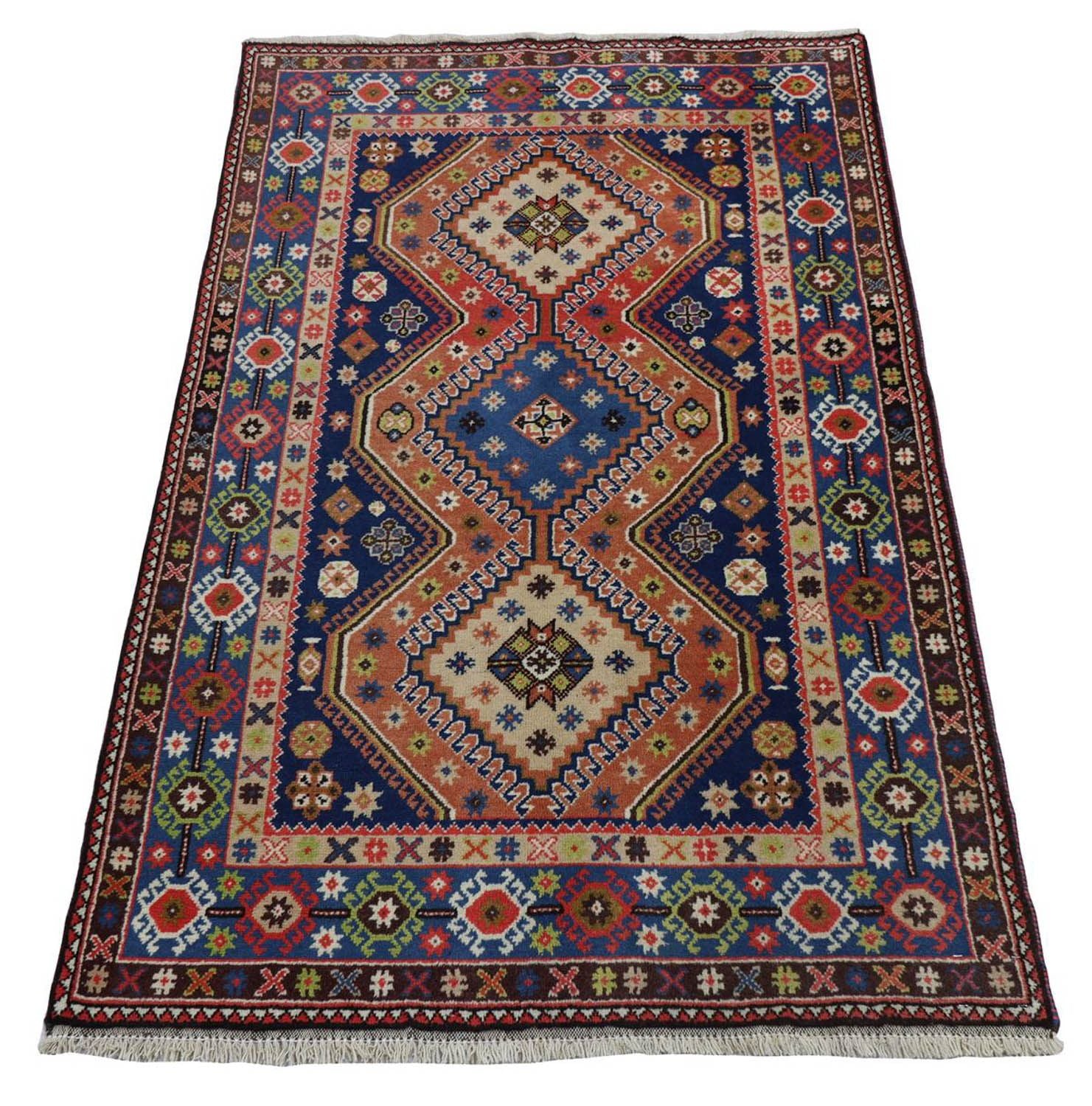 Tapis persan - Nomadic - 162 x 108 cm - bleu foncé