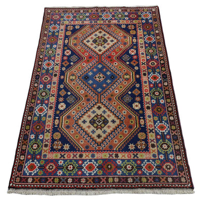 Tapis persan - Nomadic - 162 x 108 cm - bleu foncé