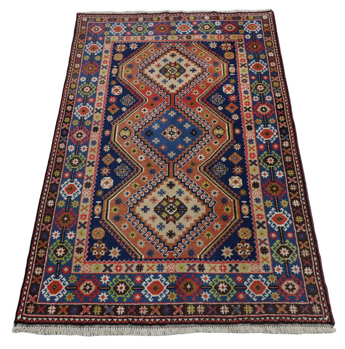 Tapis persan - Nomadic - 162 x 108 cm - bleu foncé