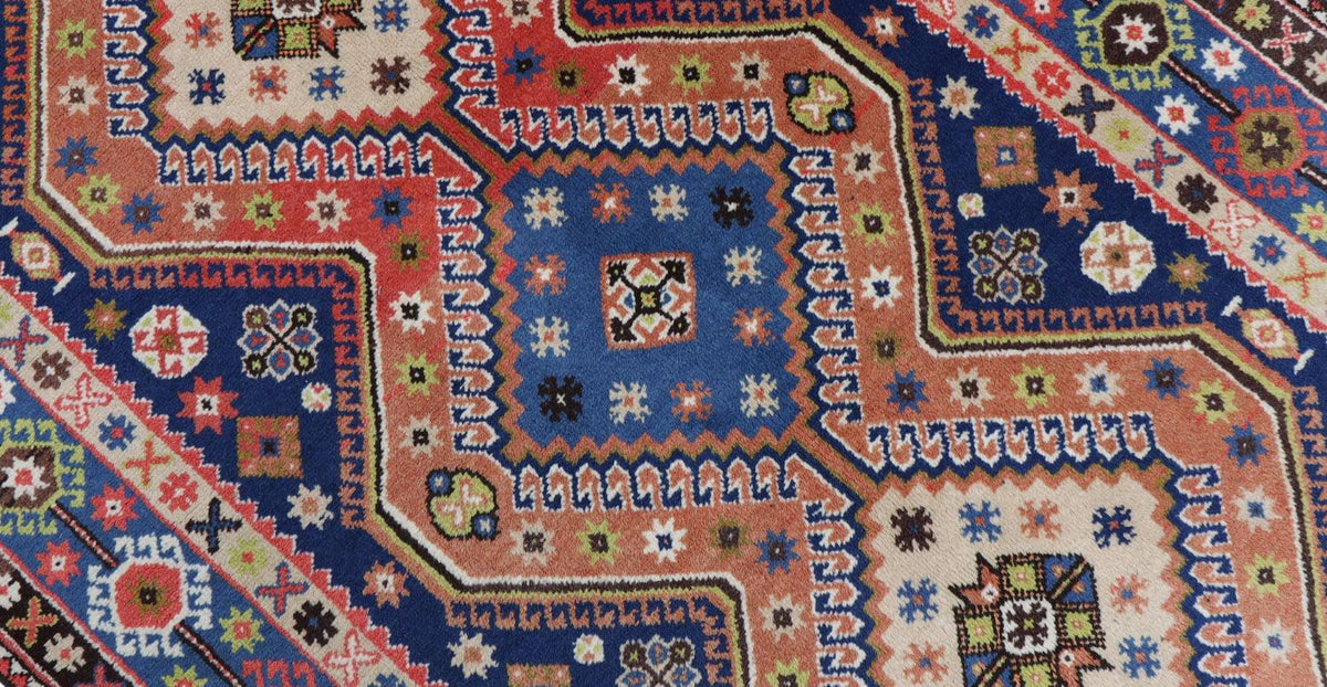 Tapis persan - Nomadic - 162 x 108 cm - bleu foncé