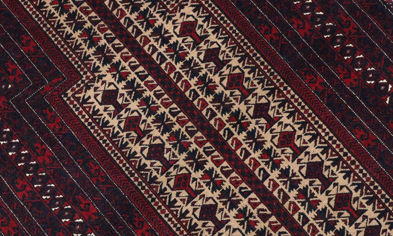 Tapis afghan - 120 x 80 cm - rouge foncé