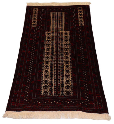 Tapis afghan - 150 x 95 cm - rouge foncé