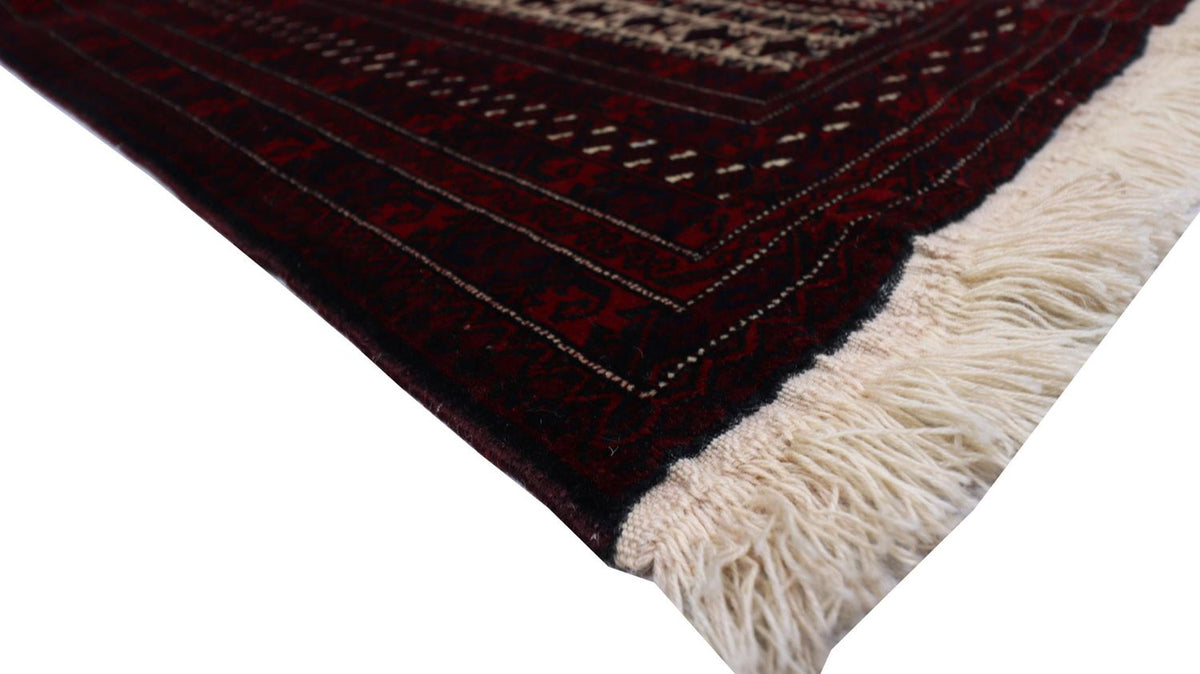Tapis afghan - 150 x 95 cm - rouge foncé