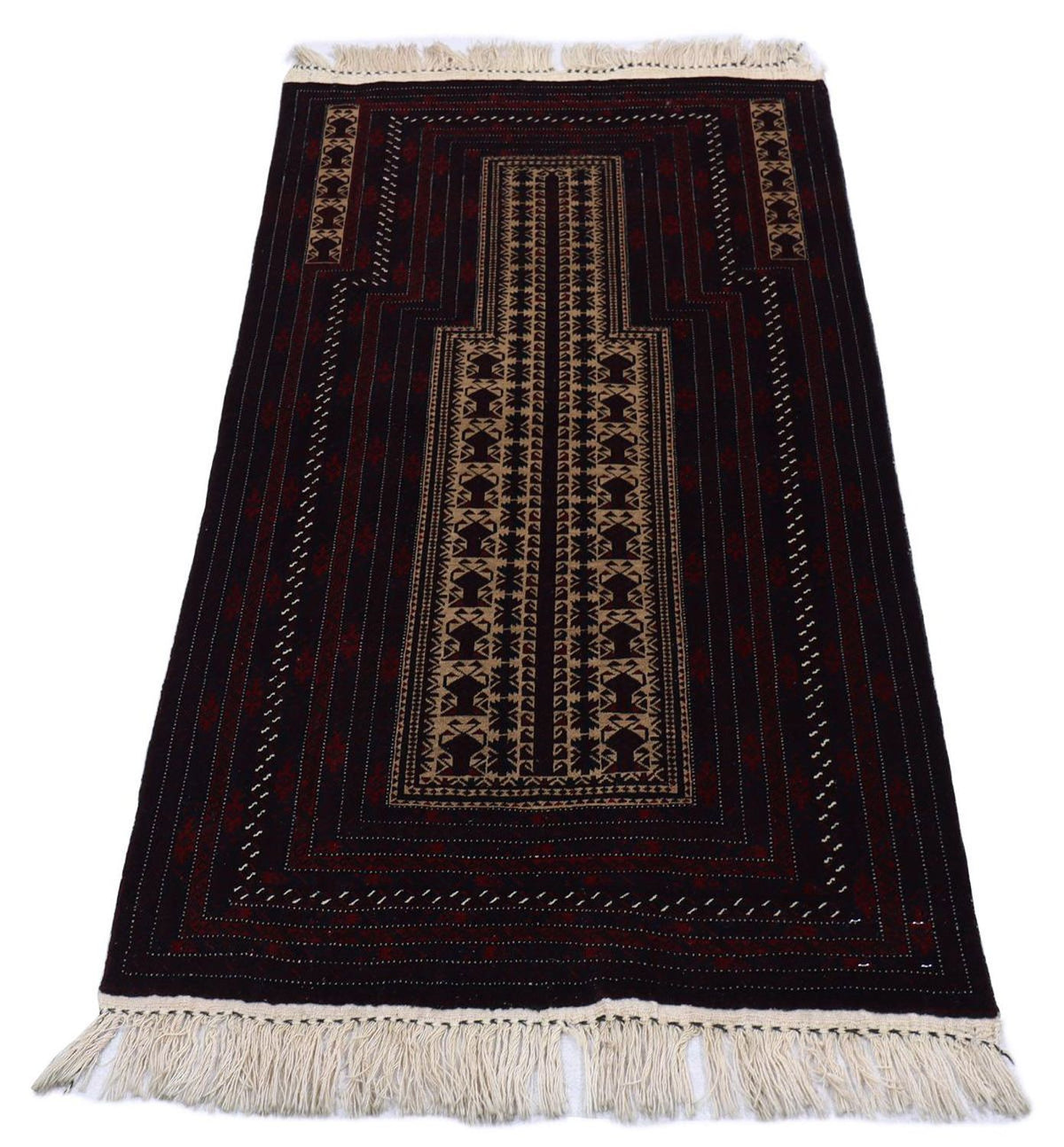 Tapis afghan - 150 x 95 cm - rouge foncé