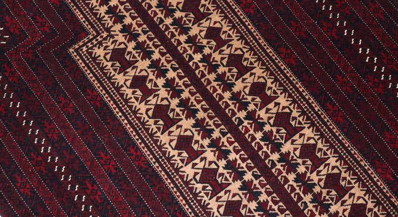 Tapis afghan - 150 x 95 cm - rouge foncé