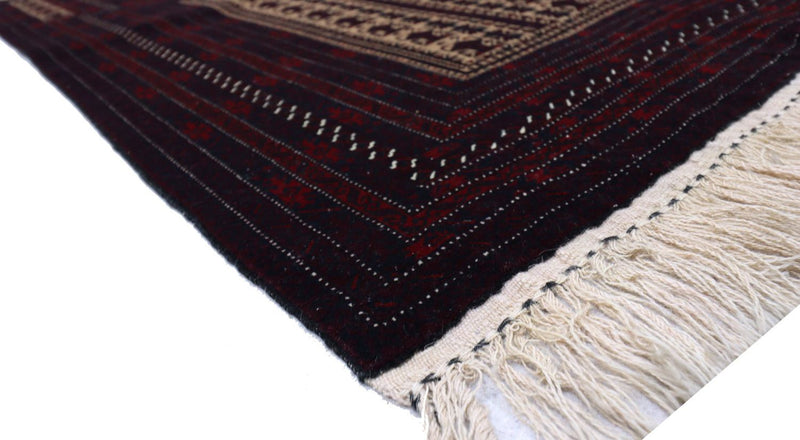 Tapis afghan - 150 x 95 cm - rouge foncé